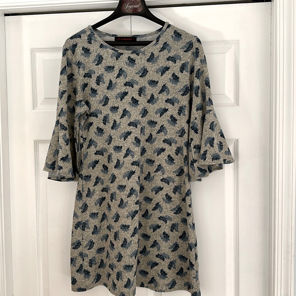 Dress by SM Wardrobe. Size Large. Grey with blue